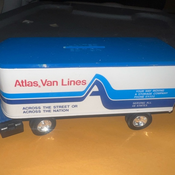 Limited Edition 1937 Ford Tractor Trailer Bank Atlas Van Lines Coin Bank - Picture 5 of 14
